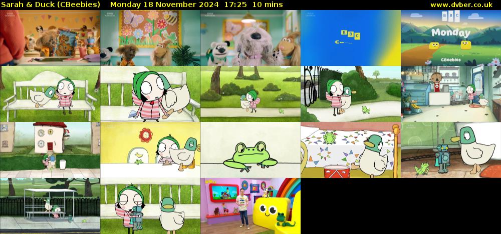 Sarah & Duck (CBeebies) Monday 18 November 2024 17:25 - 17:35