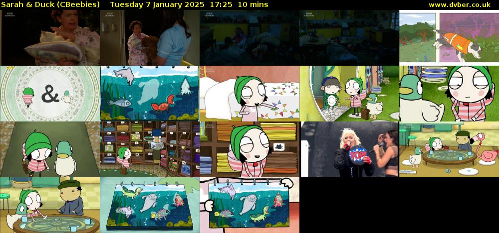 Sarah & Duck (CBeebies) Tuesday 7 January 2025 17:25 - 17:35