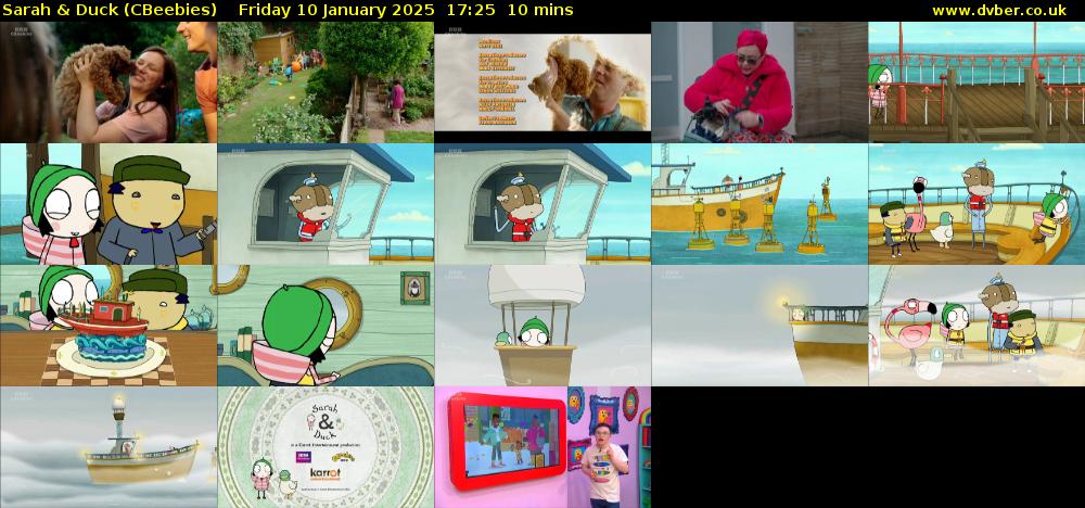 Sarah & Duck (CBeebies) Friday 10 January 2025 17:25 - 17:35