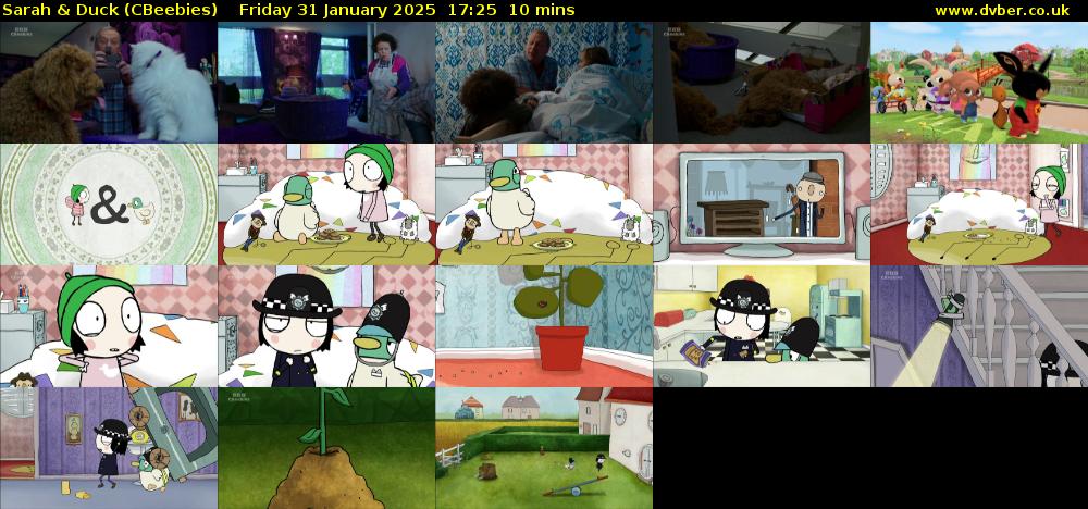 Sarah & Duck (CBeebies) Friday 31 January 2025 17:25 - 17:35