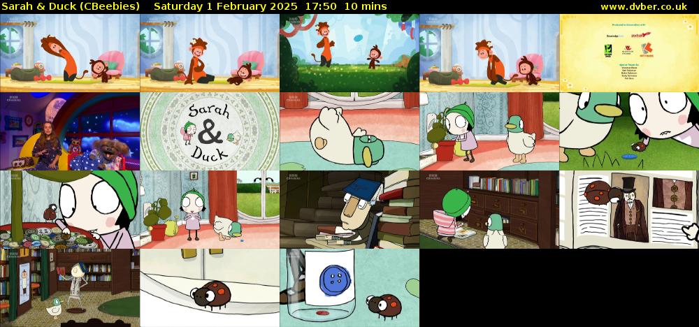 Sarah & Duck (CBeebies) Saturday 1 February 2025 17:50 - 18:00