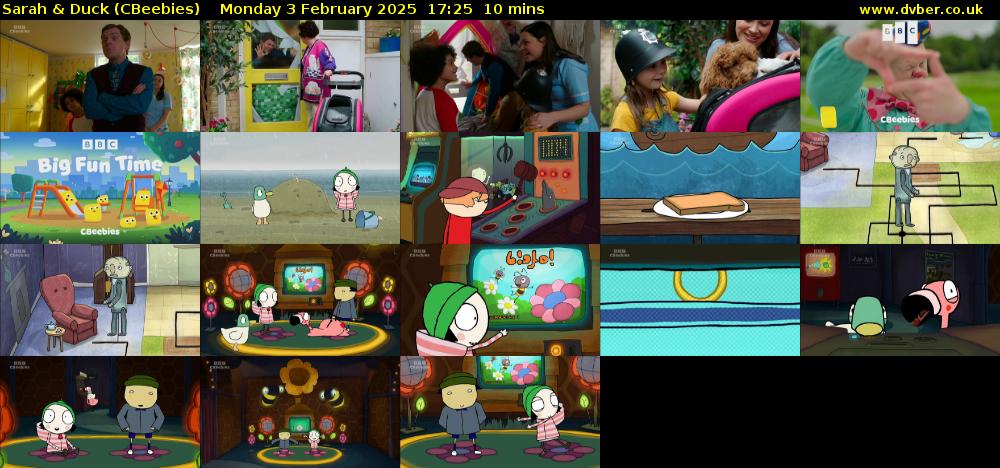 Sarah & Duck (CBeebies) Monday 3 February 2025 17:25 - 17:35