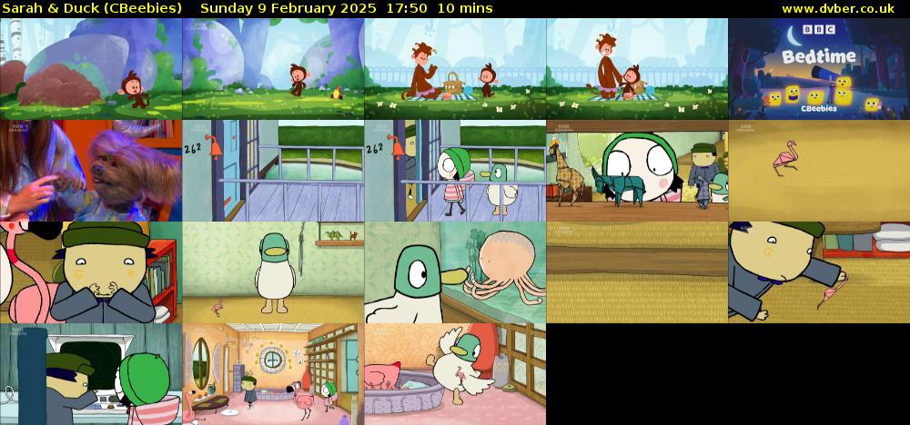 Sarah & Duck (CBeebies) Sunday 9 February 2025 17:50 - 18:00