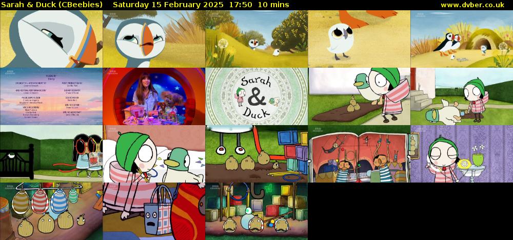 Sarah & Duck (CBeebies) Saturday 15 February 2025 17:50 - 18:00