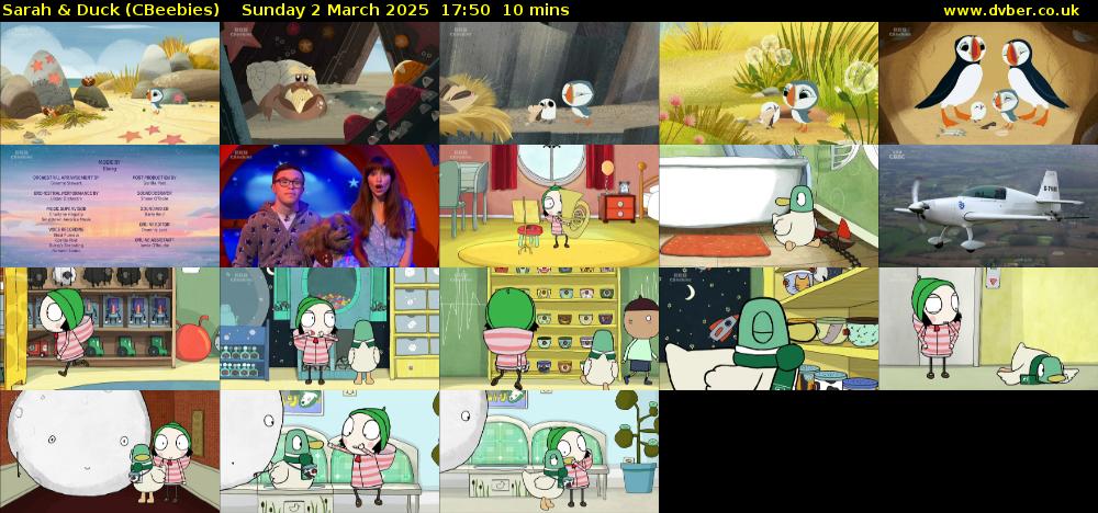 Sarah & Duck (CBeebies) Sunday 2 March 2025 17:50 - 18:00
