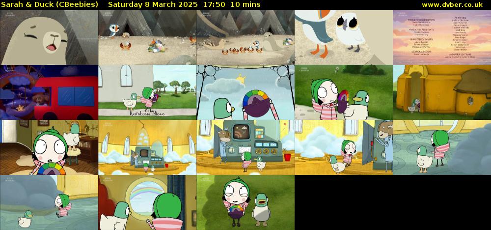 Sarah & Duck (CBeebies) Saturday 8 March 2025 17:50 - 18:00