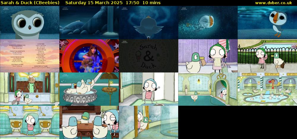 Sarah & Duck (CBeebies) Saturday 15 March 2025 17:50 - 18:00