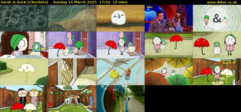 Sarah & Duck (CBeebies) Sunday 16 March 2025 17:50 - 18:00