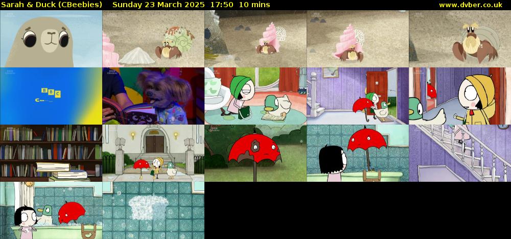 Sarah & Duck (CBeebies) Sunday 23 March 2025 17:50 - 18:00