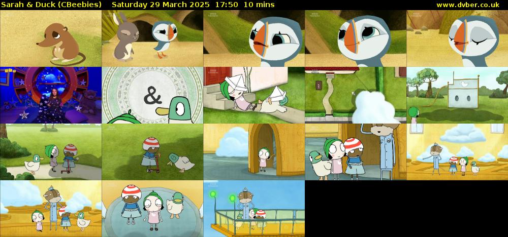 Sarah & Duck (CBeebies) Saturday 29 March 2025 17:50 - 18:00