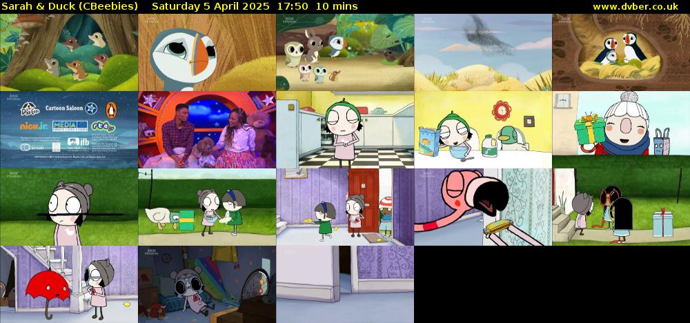 Sarah & Duck (CBeebies) Saturday 5 April 2025 17:50 - 18:00