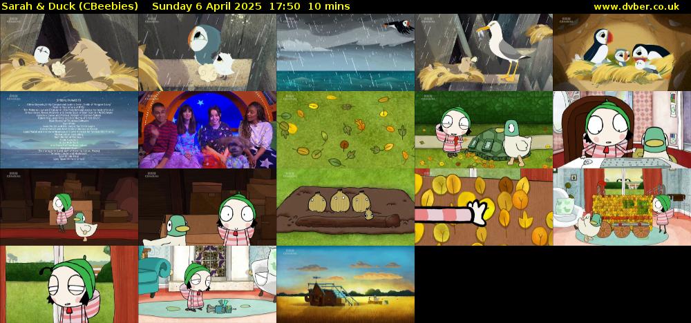 Sarah & Duck (CBeebies) Sunday 6 April 2025 17:50 - 18:00