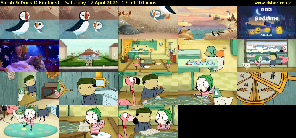 Sarah & Duck (CBeebies) Saturday 12 April 2025 17:50 - 18:00