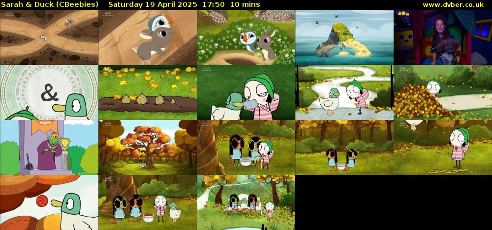 Sarah & Duck (CBeebies) Saturday 19 April 2025 17:50 - 18:00