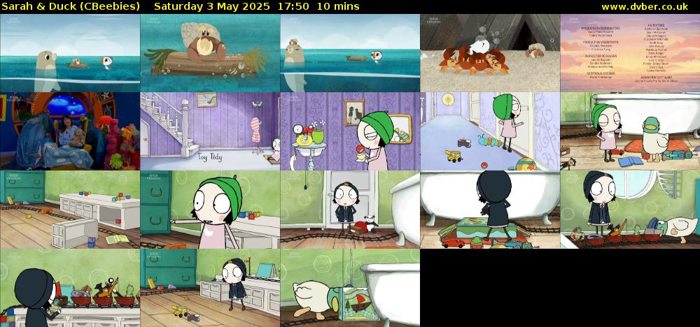 Sarah & Duck (CBeebies) Saturday 3 May 2025 17:50 - 18:00