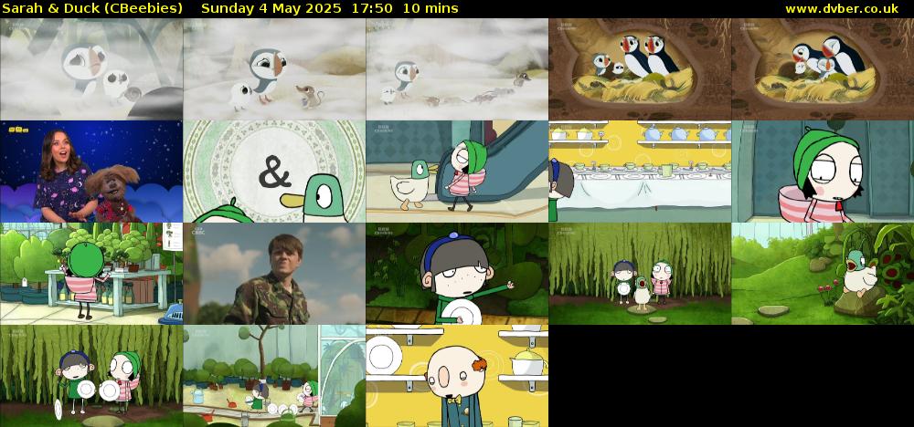 Sarah & Duck (CBeebies) Sunday 4 May 2025 17:50 - 18:00