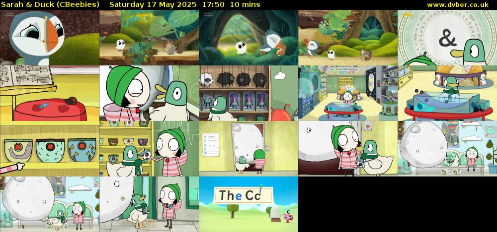 Sarah & Duck (CBeebies) Saturday 17 May 2025 17:50 - 18:00