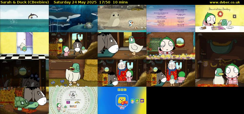 Sarah & Duck (CBeebies) Saturday 24 May 2025 17:50 - 18:00