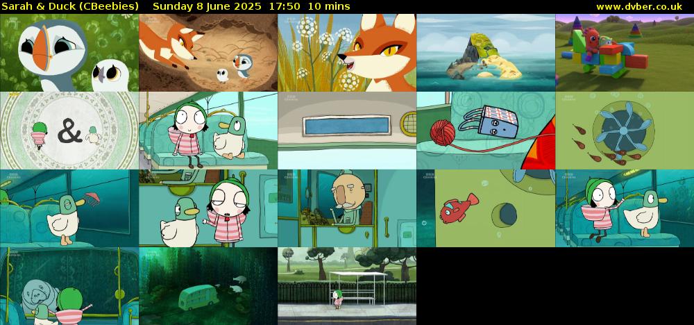Sarah & Duck (CBeebies) Sunday 8 June 2025 17:50 - 18:00