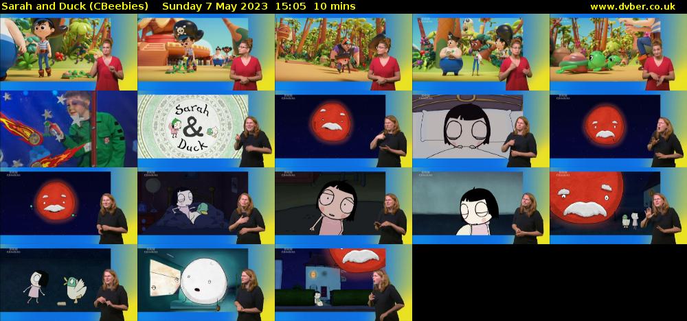 Sarah and Duck (CBeebies) Sunday 7 May 2023 15:05 - 15:15