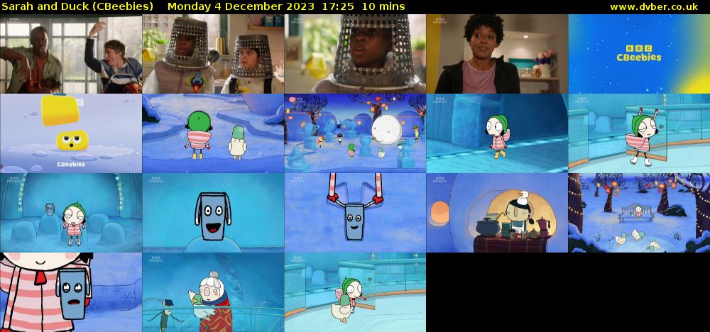 Sarah and Duck (CBeebies) Monday 4 December 2023 17:25 - 17:35