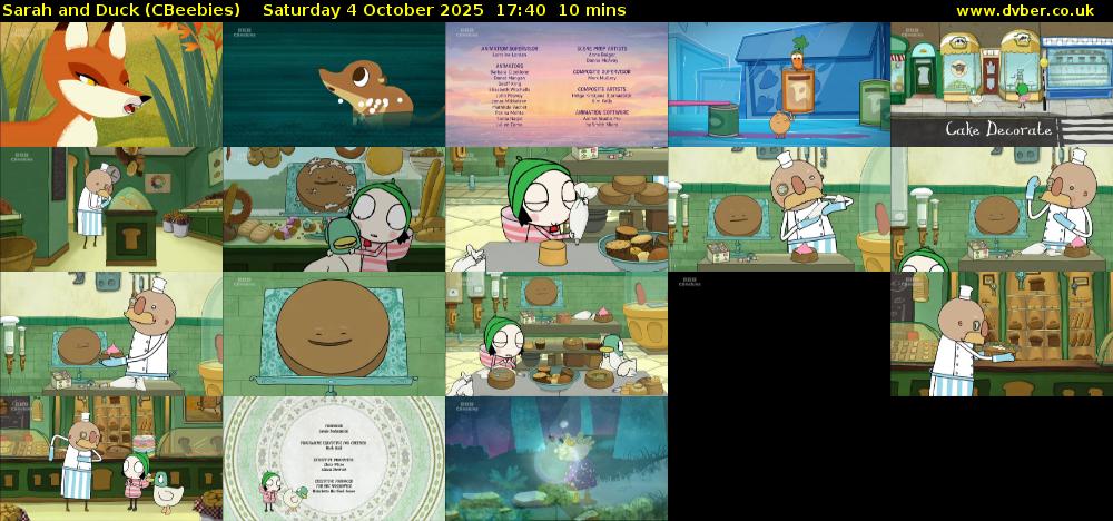 Sarah and Duck (CBeebies) Saturday 4 October 2025 17:40 - 17:50