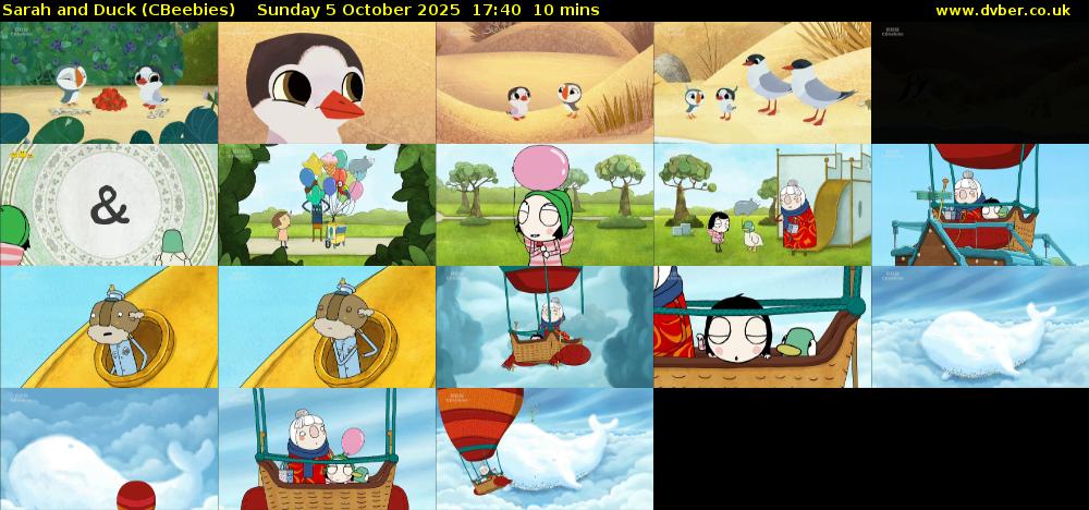 Sarah and Duck (CBeebies) Sunday 5 October 2025 17:40 - 17:50
