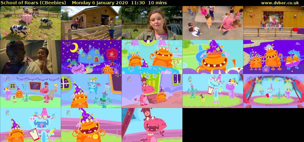 School of Roars (CBeebies) Monday 6 January 2020 11:30 - 11:40