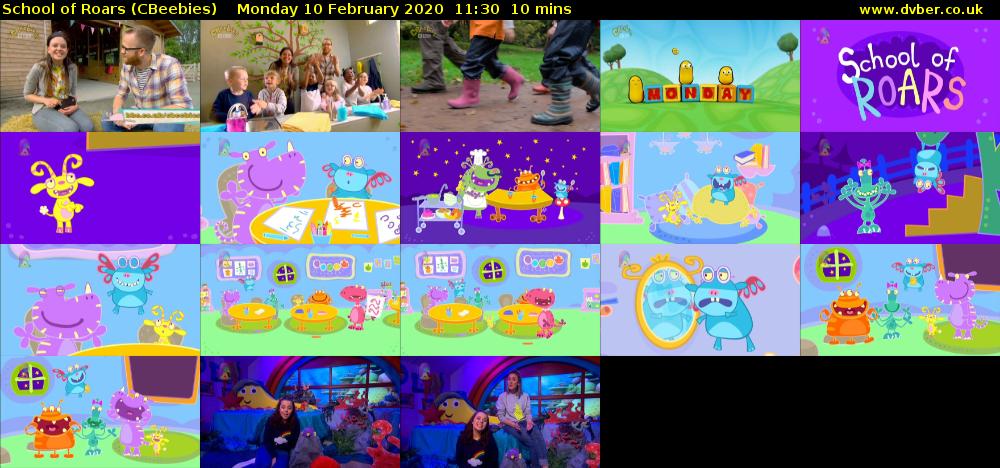 School of Roars (CBeebies) Monday 10 February 2020 11:30 - 11:40