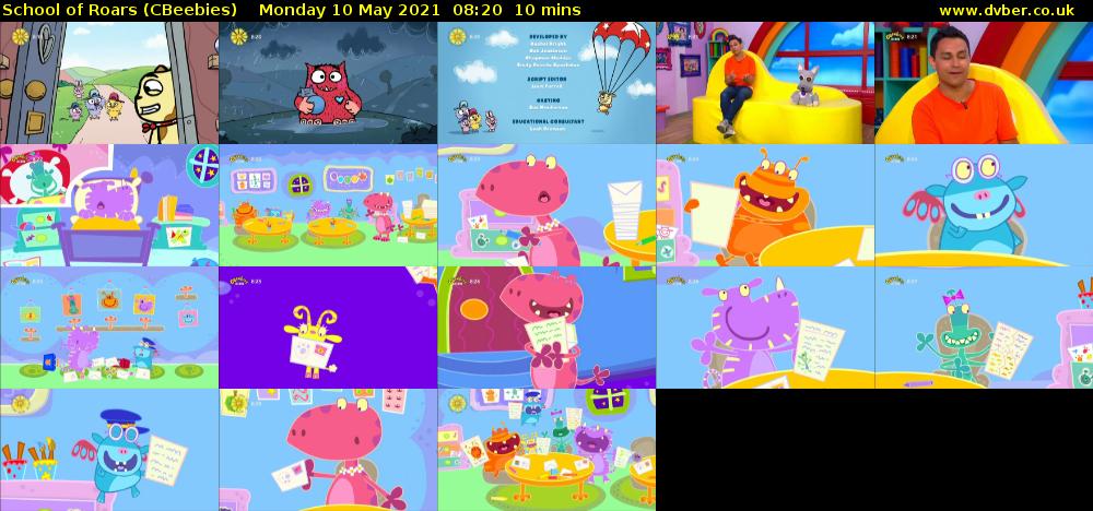 School of Roars (CBeebies) Monday 10 May 2021 08:20 - 08:30