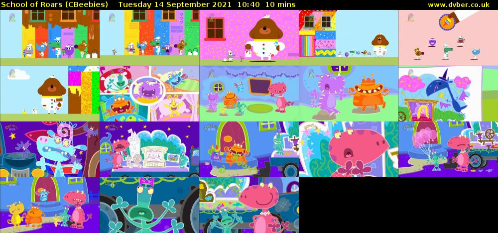 School of Roars (CBeebies) Tuesday 14 September 2021 10:40 - 10:50