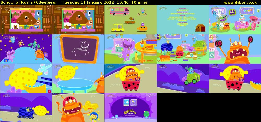 School of Roars (CBeebies) Tuesday 11 January 2022 10:40 - 10:50