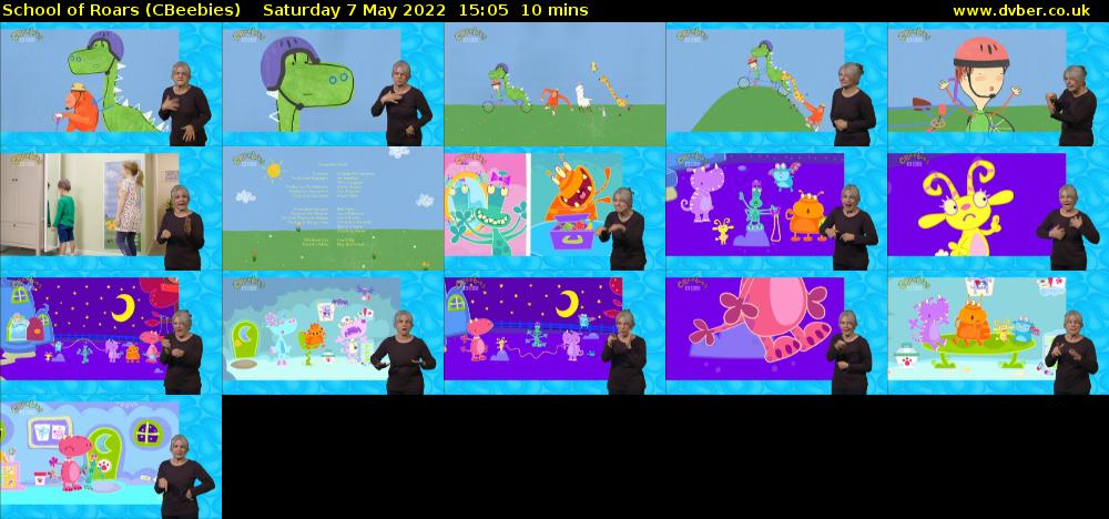 School of Roars (CBeebies) Saturday 7 May 2022 15:05 - 15:15