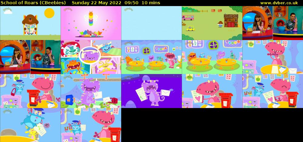 School of Roars (CBeebies) Sunday 22 May 2022 09:50 - 10:00