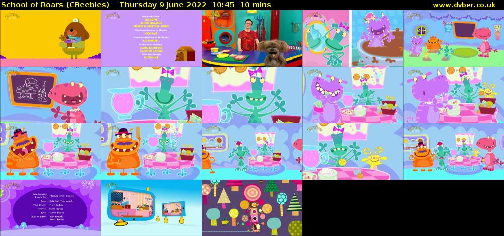 School of Roars (CBeebies) Thursday 9 June 2022 10:45 - 10:55