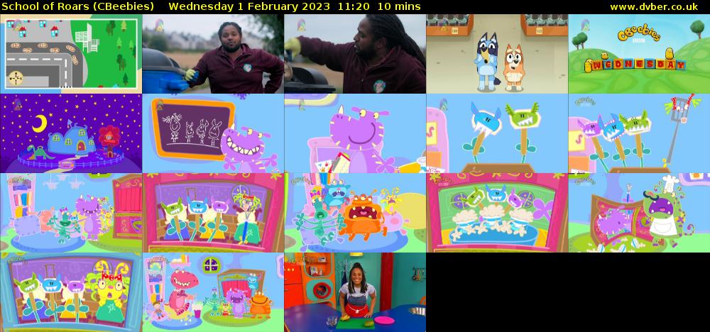 School of Roars (CBeebies) Wednesday 1 February 2023 11:20 - 11:30