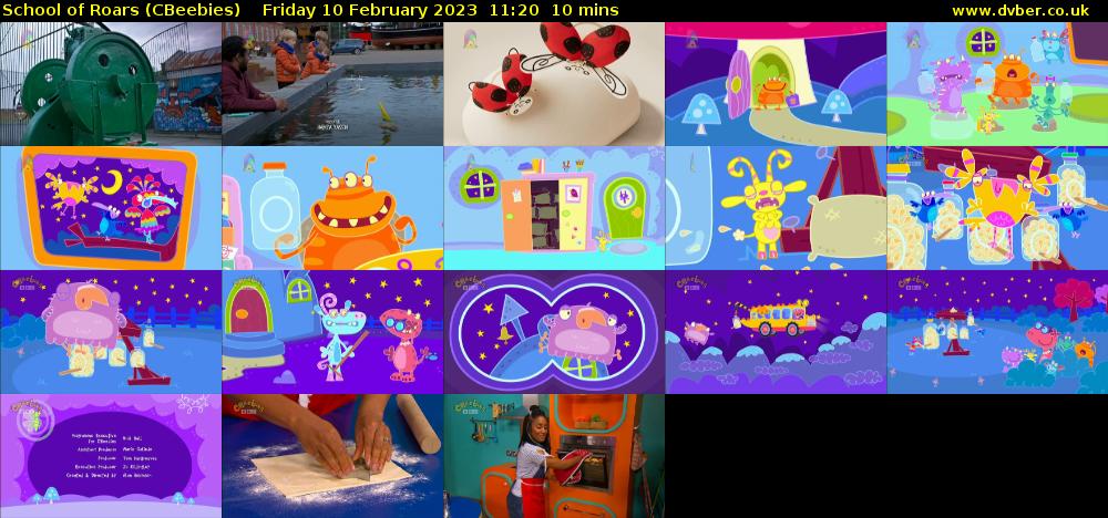 School of Roars (CBeebies) Friday 10 February 2023 11:20 - 11:30