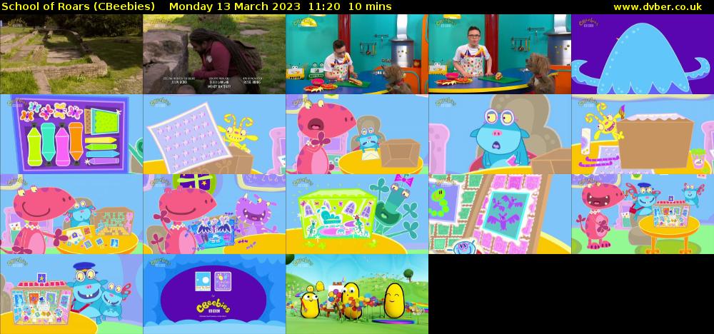 School of Roars (CBeebies) Monday 13 March 2023 11:20 - 11:30