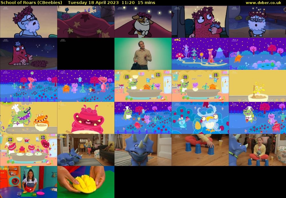School of Roars (CBeebies) Tuesday 18 April 2023 11:20 - 11:35