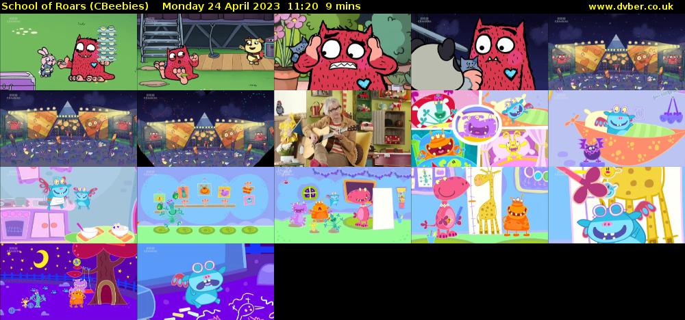 School of Roars (CBeebies) Monday 24 April 2023 11:20 - 11:29