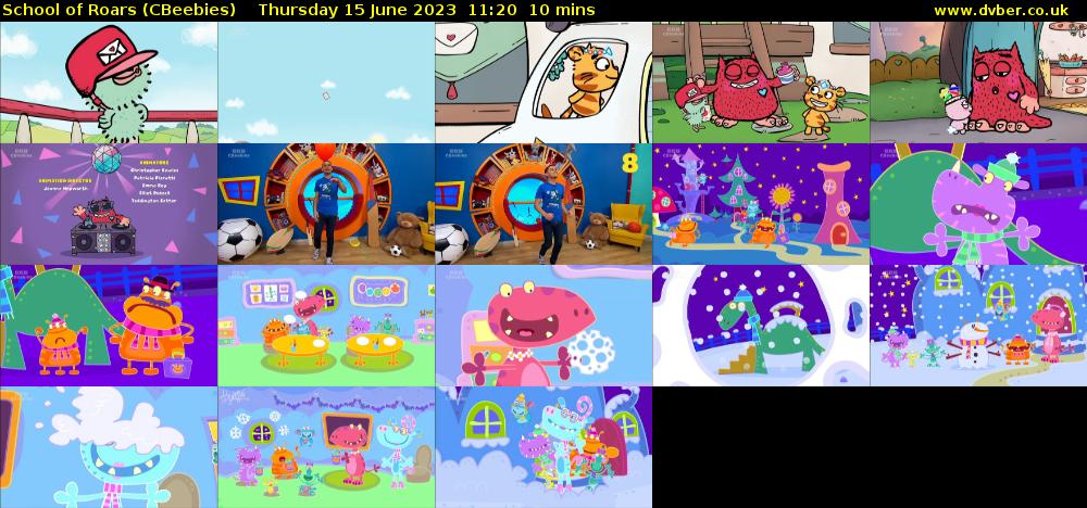 School of Roars (CBeebies) Thursday 15 June 2023 11:20 - 11:30