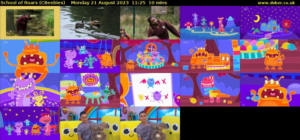 School of Roars (CBeebies) Monday 21 August 2023 11:25 - 11:35
