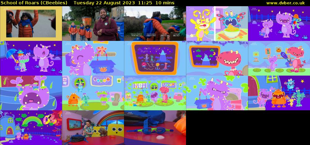 School of Roars (CBeebies) Tuesday 22 August 2023 11:25 - 11:35