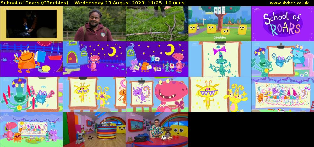 School of Roars (CBeebies) Wednesday 23 August 2023 11:25 - 11:35