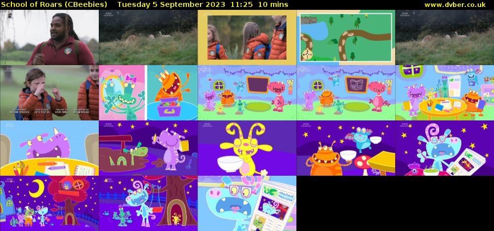 School of Roars (CBeebies) Tuesday 5 September 2023 11:25 - 11:35