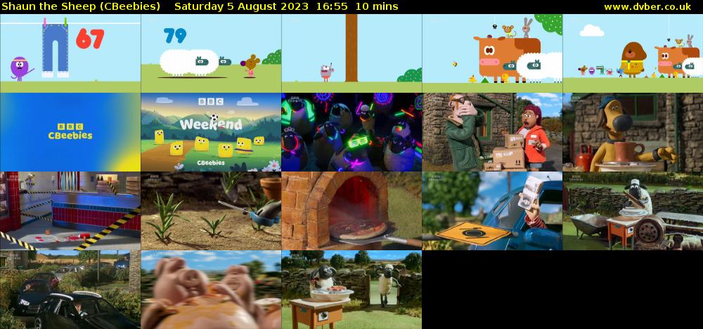 Shaun the Sheep (CBeebies) Saturday 5 August 2023 16:55 - 17:05