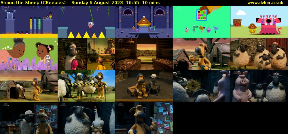 Shaun the Sheep (CBeebies) Sunday 6 August 2023 16:55 - 17:05