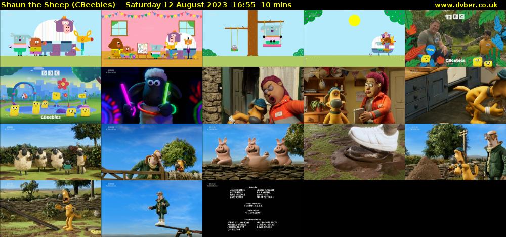 Shaun the Sheep (CBeebies) Saturday 12 August 2023 16:55 - 17:05