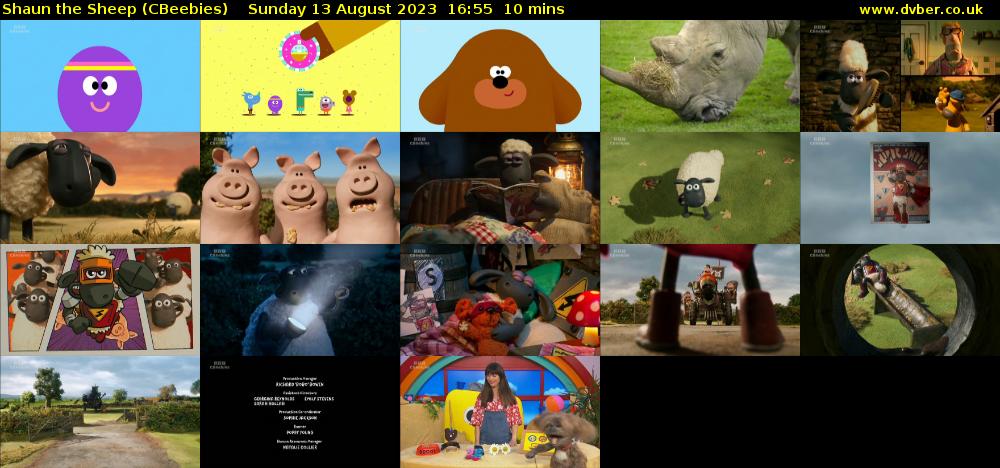 Shaun the Sheep (CBeebies) Sunday 13 August 2023 16:55 - 17:05