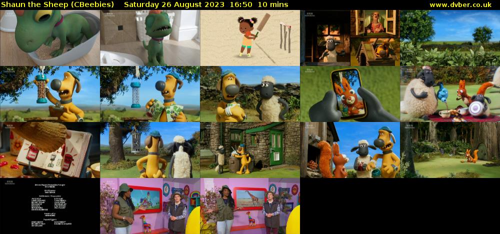 Shaun the Sheep (CBeebies) Saturday 26 August 2023 16:50 - 17:00